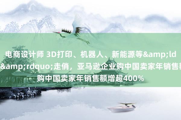 电商设计师 3D打印、机器人、新能源等&ldquo;新三样&rdquo;走俏，亚马逊企业购中国卖家年销售额增超400%